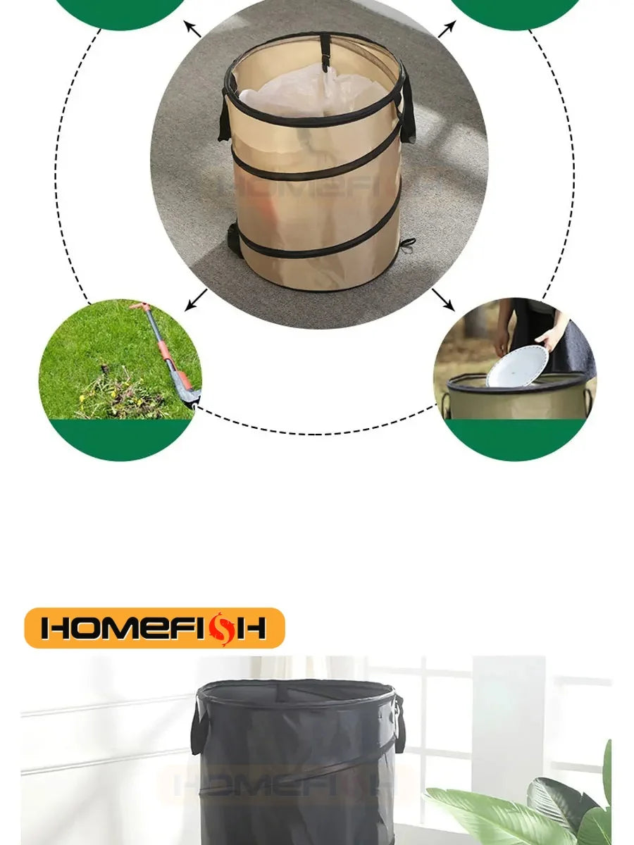 1pc Pop-up Trash Can Outdoor Portable Camping Folding Trash Can Camping Trash Can Gardening Garden Garbage Bag Garden Leaf Buck