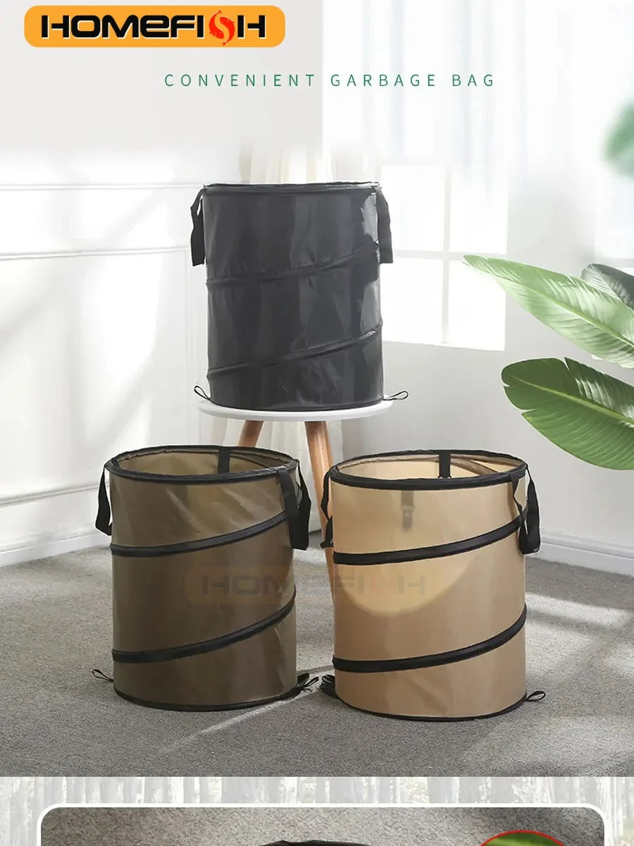 1pc Pop-up Trash Can Outdoor Portable Camping Folding Trash Can Camping Trash Can Gardening Garden Garbage Bag Garden Leaf Buck
