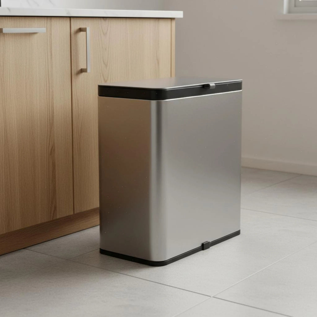 Wall-Mounted Trash Can Space Saving Wall Mounted Trash Can Hanging Garbage Bin Black Trim Household Container Rectangular